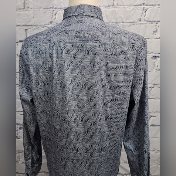 Robert Graham Button Down Shirt Casual Roll Tab Sleeves Tailored Fit Gray XL - Picture 13 of 16